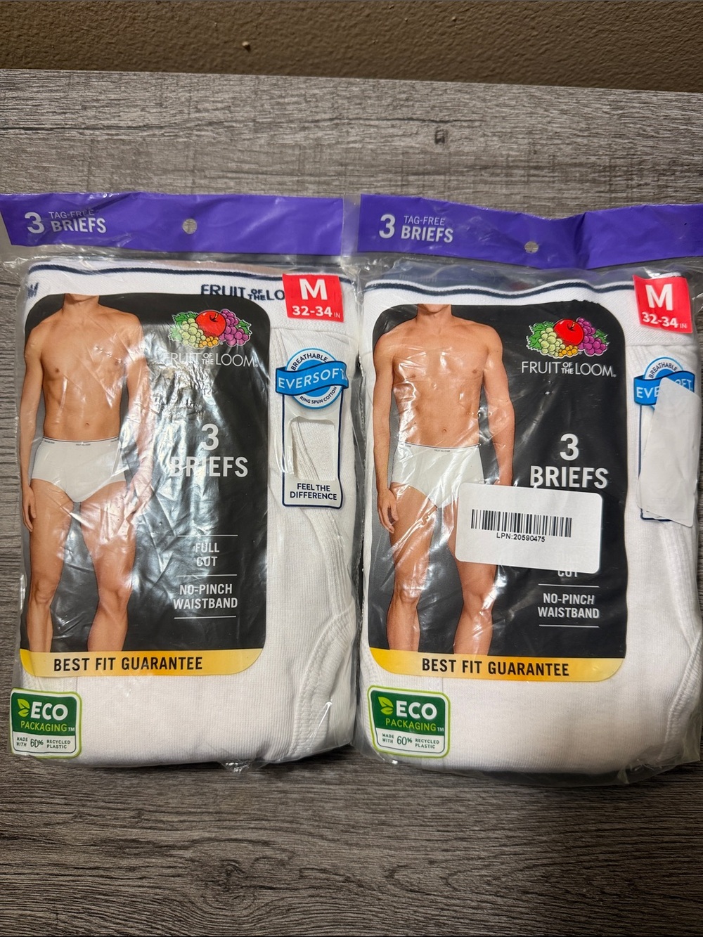 Fruit of the Loom Men’s White Briefs – Pack of 3 (2 Packs)